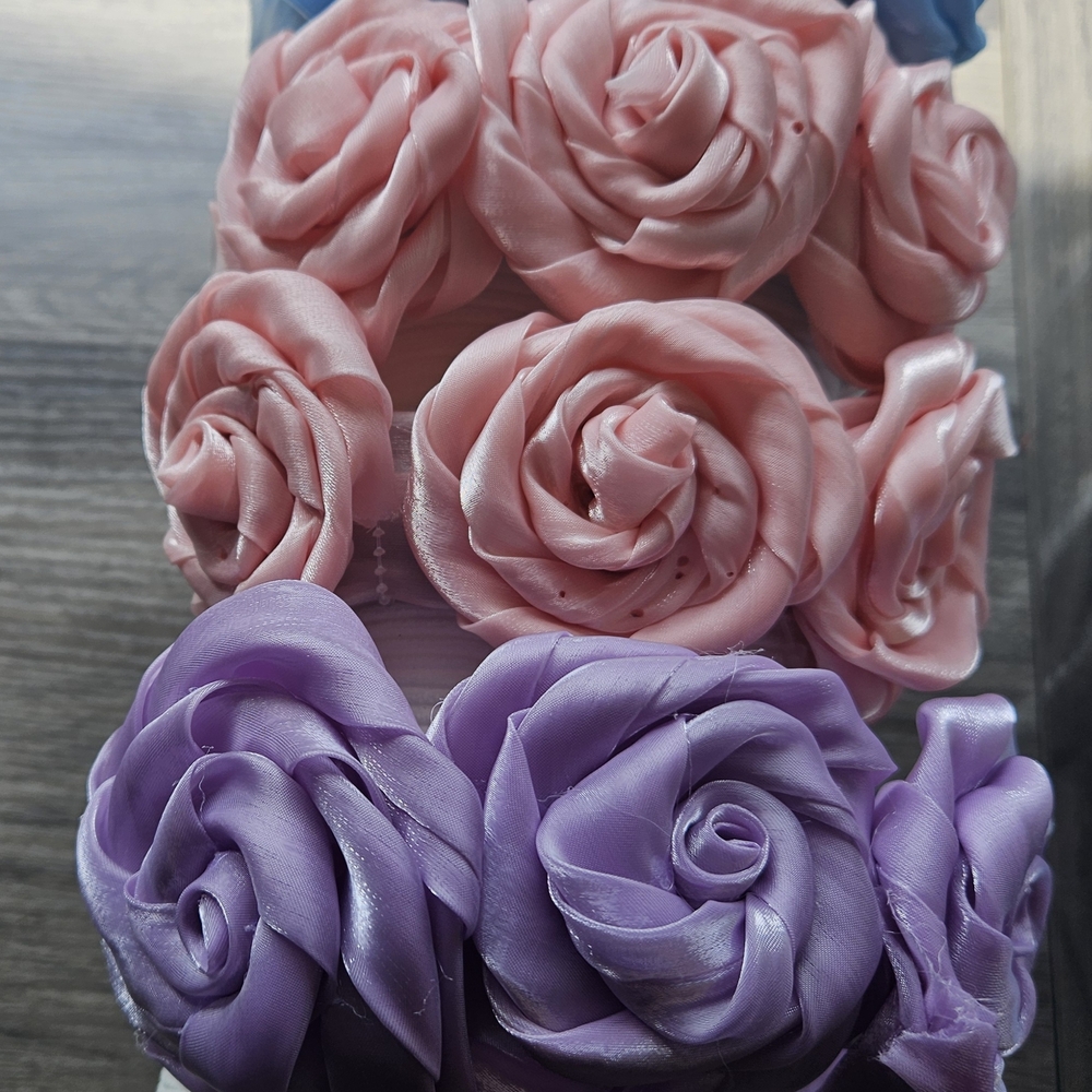 Pink and Purple Rose Hair Accessories